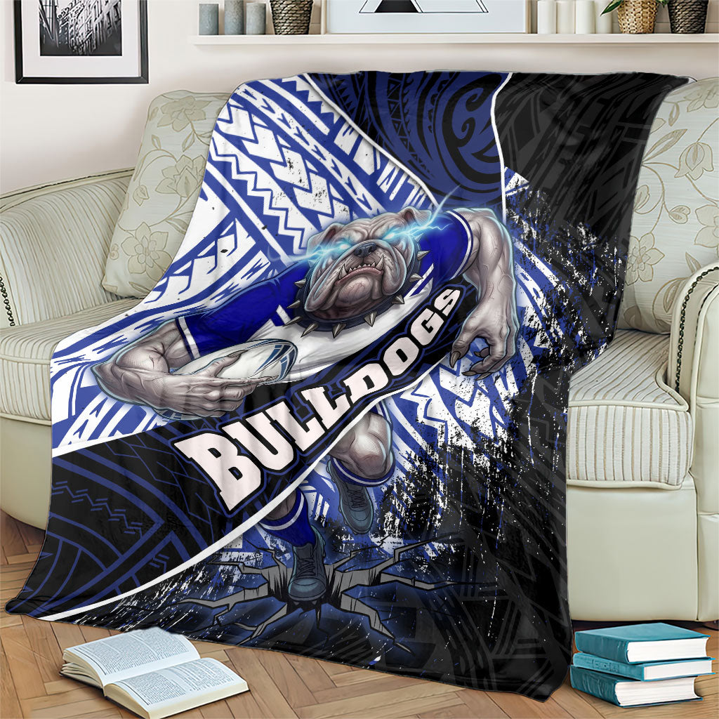 Bulldogs Rugby Blanket Tribal Polynesian Power Art - Lightning Mascot