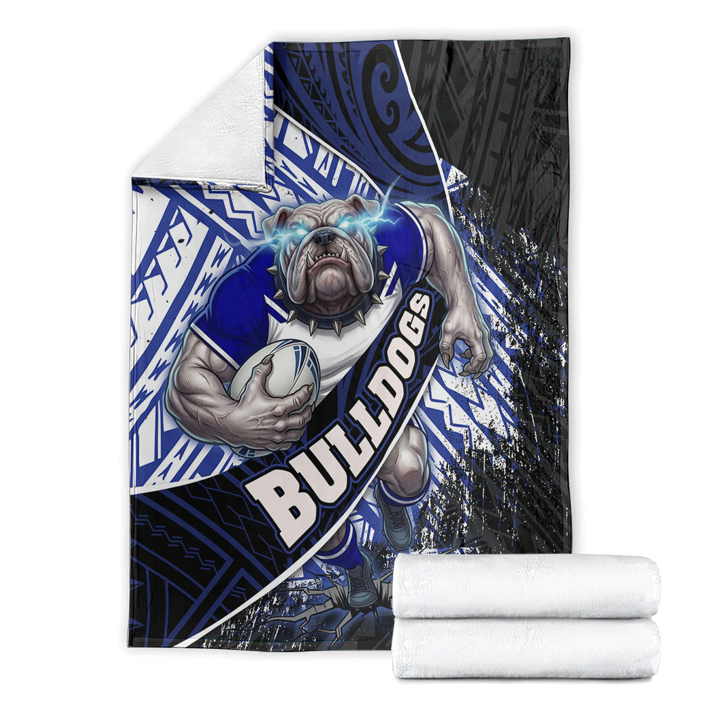 Bulldogs Rugby Blanket Tribal Polynesian Power Art - Lightning Mascot