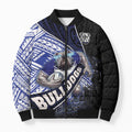 Bulldogs Rugby Bomber Puffer Jacket Tribal Polynesian Power Art - Lightning Mascot