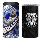 Bulldogs Rugby 4 in 1 Can Cooler Tumbler Tribal Polynesian Power Art - Lightning Mascot