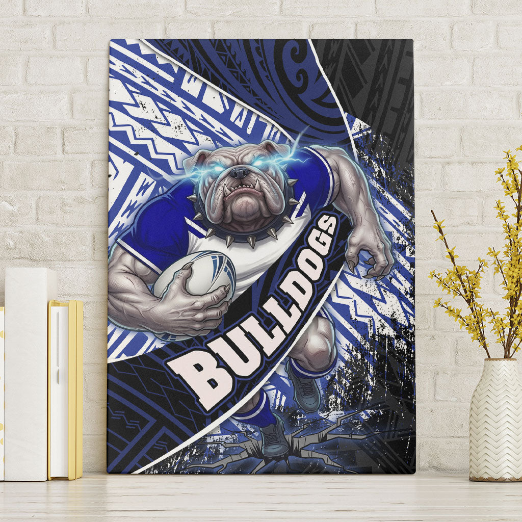 Bulldogs Rugby Canvas Wall Art Tribal Polynesian Power Art - Lightning Mascot