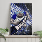 Bulldogs Rugby Canvas Wall Art Tribal Polynesian Power Art - Lightning Mascot