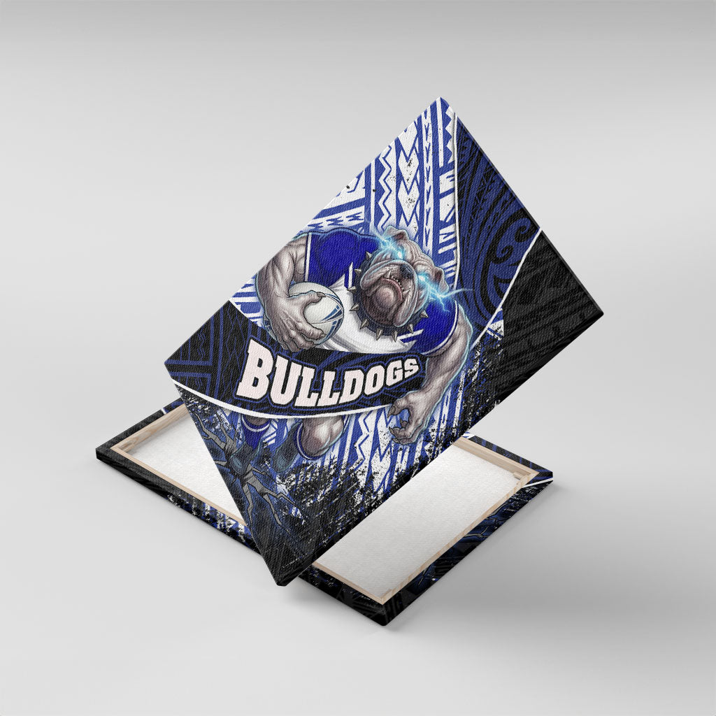 Bulldogs Rugby Canvas Wall Art Tribal Polynesian Power Art - Lightning Mascot