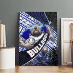 Bulldogs Rugby Canvas Wall Art Tribal Polynesian Power Art - Lightning Mascot