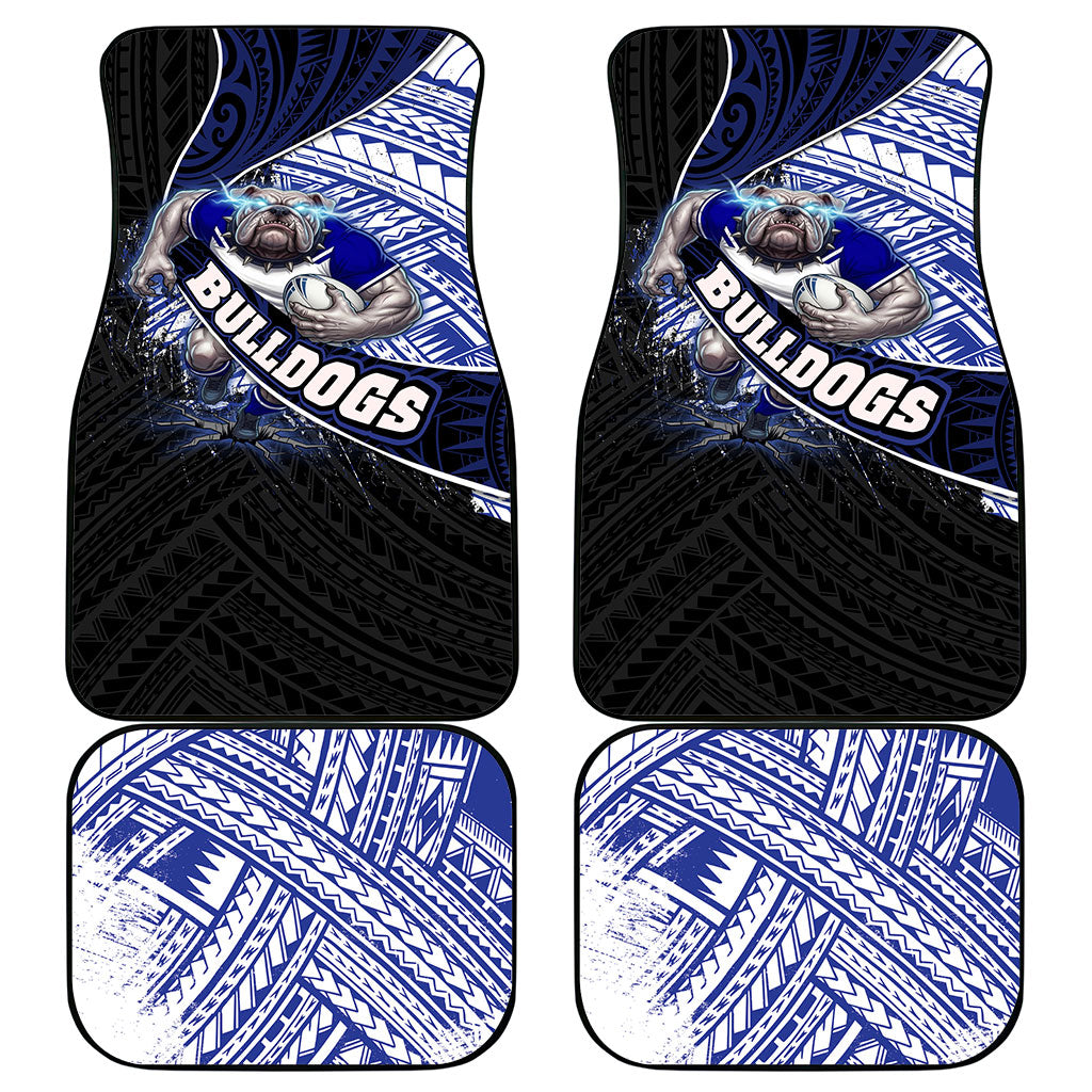 Bulldogs Rugby Car Mats Tribal Polynesian Power Art - Lightning Mascot