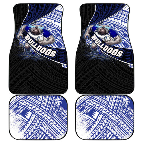 Bulldogs Rugby Car Mats Tribal Polynesian Power Art - Lightning Mascot