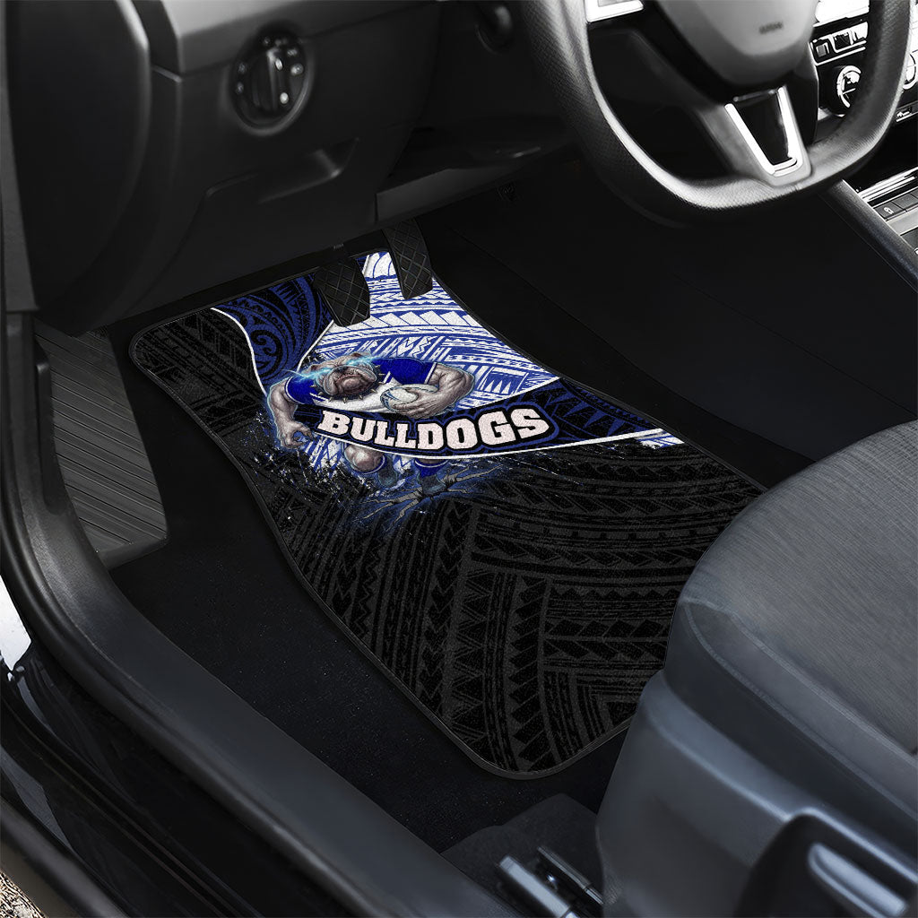 Bulldogs Rugby Car Mats Tribal Polynesian Power Art - Lightning Mascot
