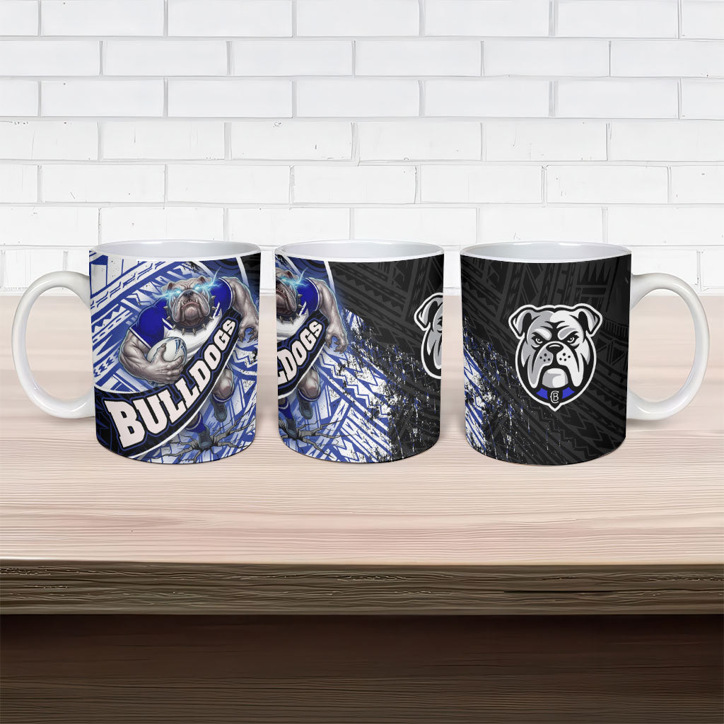 Bulldogs Rugby Ceramic Mug Tribal Polynesian Power Art - Lightning Mascot