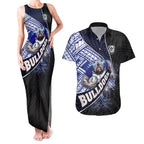 Bulldogs Rugby Couples Matching Tank Maxi Dress and Hawaiian Shirt Tribal Polynesian Power Art - Lightning Mascot