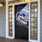 Bulldogs Rugby Door Cover Tribal Polynesian Power Art - Lightning Mascot
