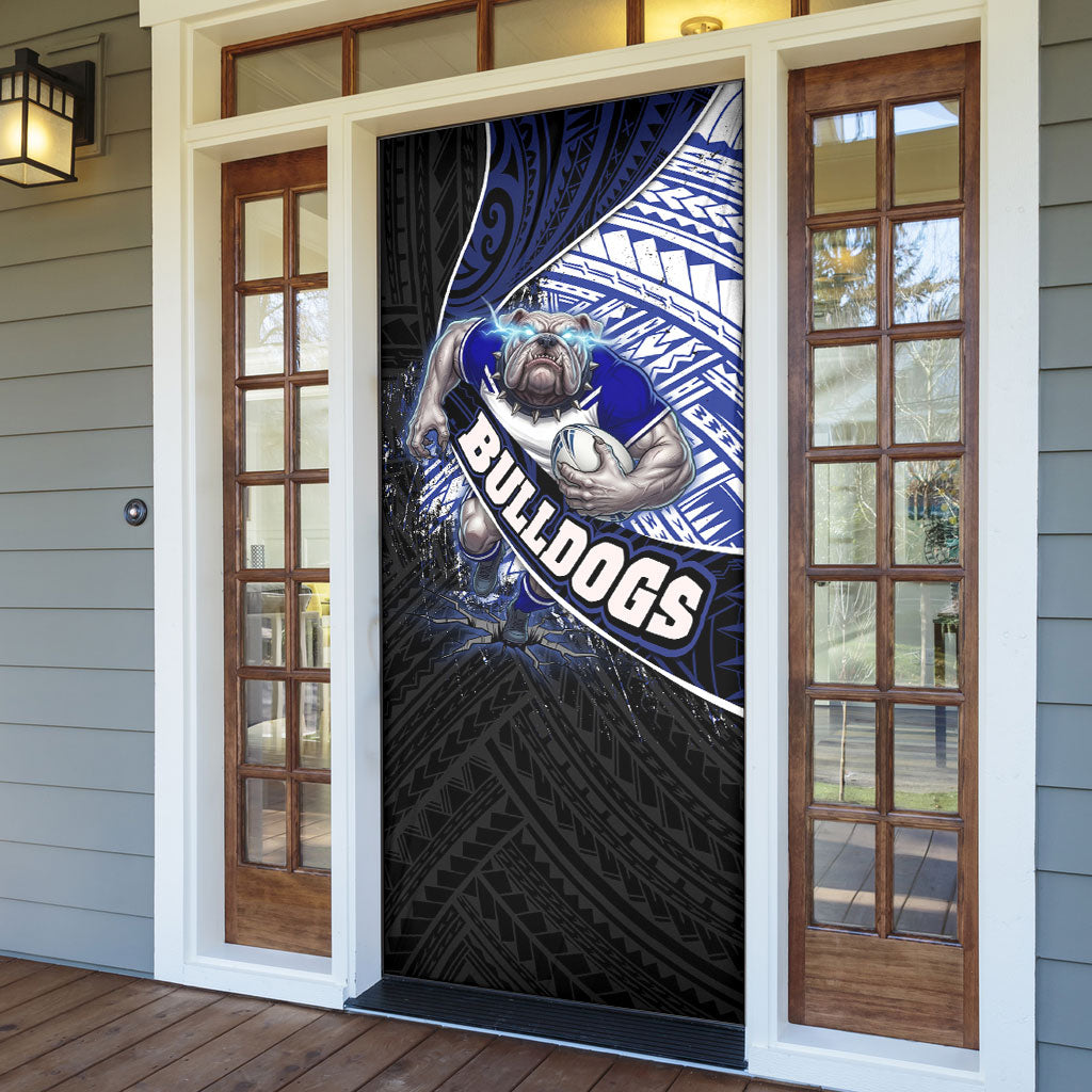 Bulldogs Rugby Door Cover Tribal Polynesian Power Art - Lightning Mascot