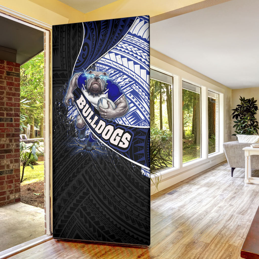 Bulldogs Rugby Door Cover Tribal Polynesian Power Art - Lightning Mascot