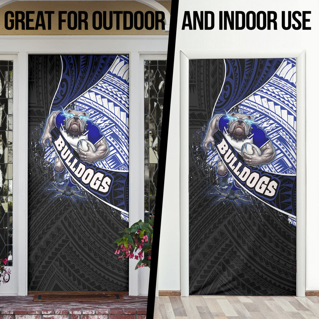 Bulldogs Rugby Door Cover Tribal Polynesian Power Art - Lightning Mascot