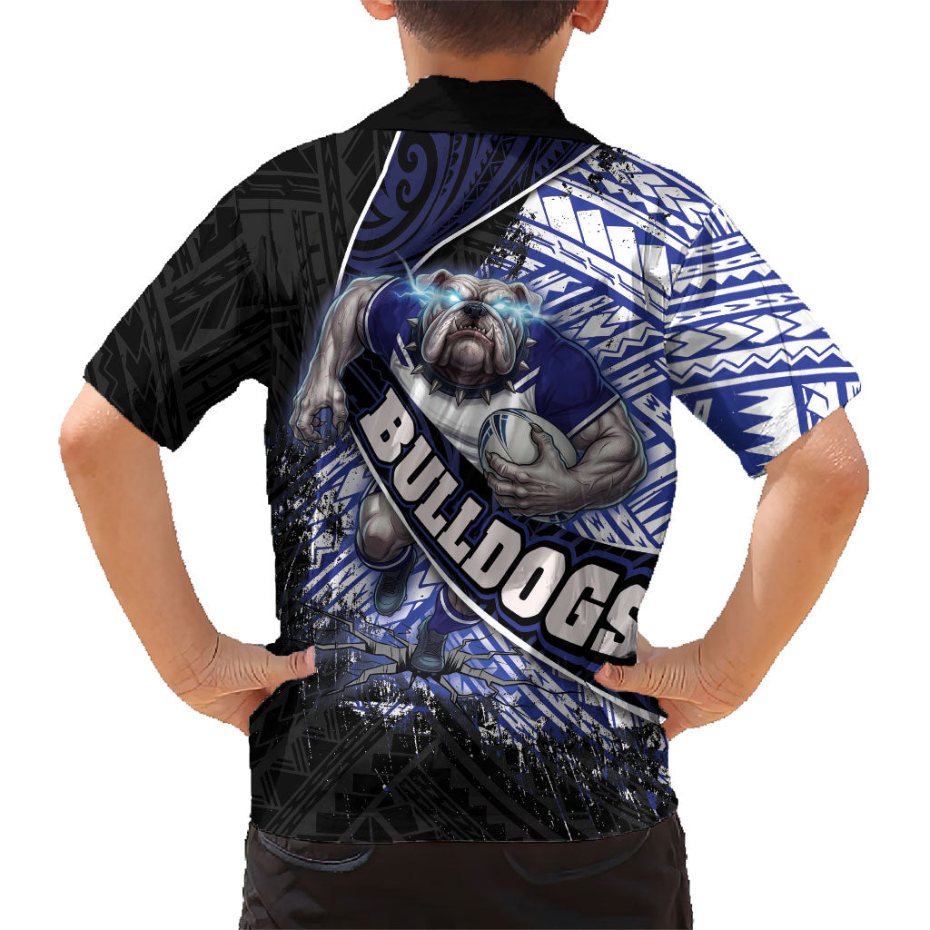 Bulldogs Rugby Family Matching Puletasi and Hawaiian Shirt Tribal Polynesian Power Art - Lightning Mascot