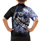 Bulldogs Rugby Family Matching Puletasi and Hawaiian Shirt Tribal Polynesian Power Art - Lightning Mascot