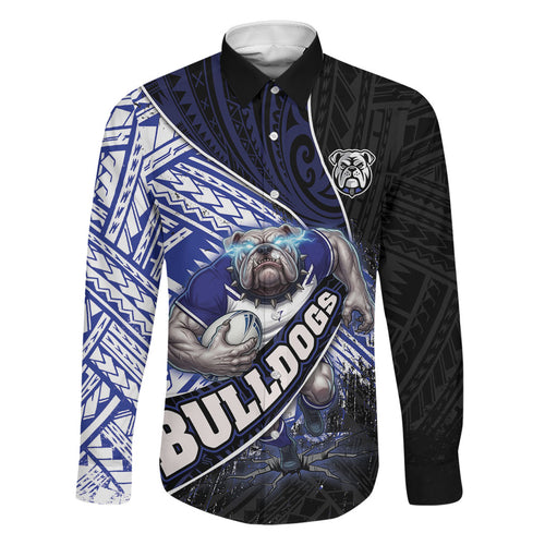 Bulldogs Rugby Family Matching Puletasi and Hawaiian Shirt Tribal Polynesian Power Art - Lightning Mascot