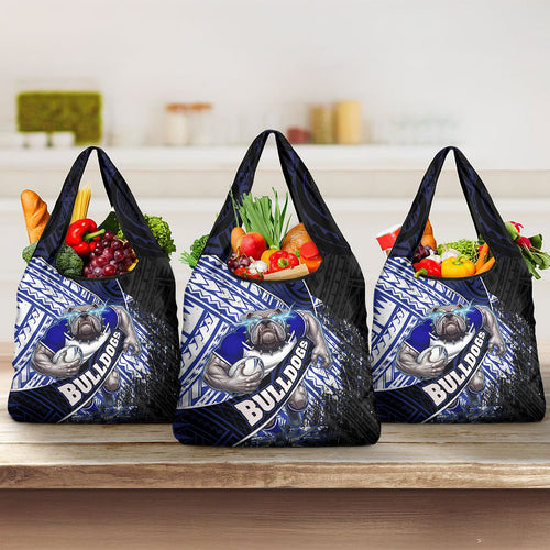 Bulldogs Rugby Grocery Bag Tribal Polynesian Power Art - Lightning Mascot