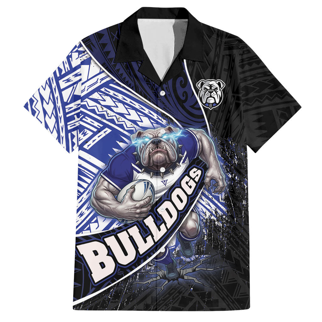 Bulldogs Rugby Hawaiian Shirt Tribal Polynesian Power Art - Lightning Mascot