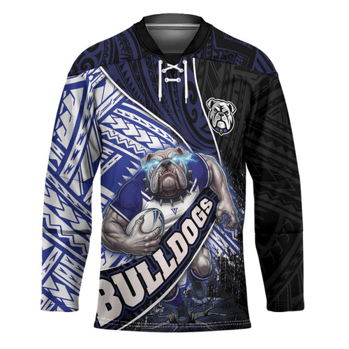 Bulldogs Rugby Hockey Jersey Tribal Polynesian Power Art - Lightning Mascot