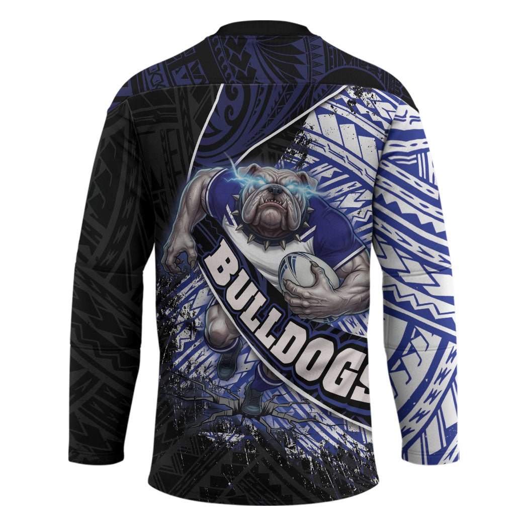 Bulldogs Rugby Hockey Jersey Tribal Polynesian Power Art - Lightning Mascot