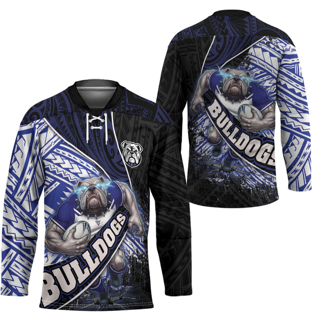 Bulldogs Rugby Hockey Jersey Tribal Polynesian Power Art - Lightning Mascot