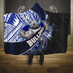 Bulldogs Rugby Hooded Blanket Tribal Polynesian Power Art - Lightning Mascot