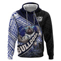Bulldogs Rugby Hoodie Tribal Polynesian Power Art - Lightning Mascot