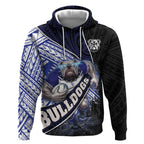 Bulldogs Rugby Hoodie Tribal Polynesian Power Art - Lightning Mascot