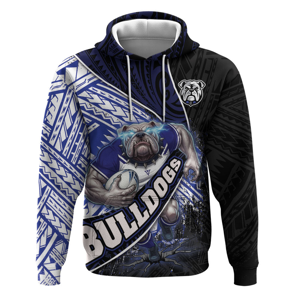 Bulldogs Rugby Hoodie Tribal Polynesian Power Art - Lightning Mascot
