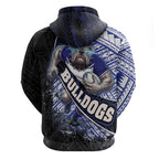 Bulldogs Rugby Hoodie Tribal Polynesian Power Art - Lightning Mascot