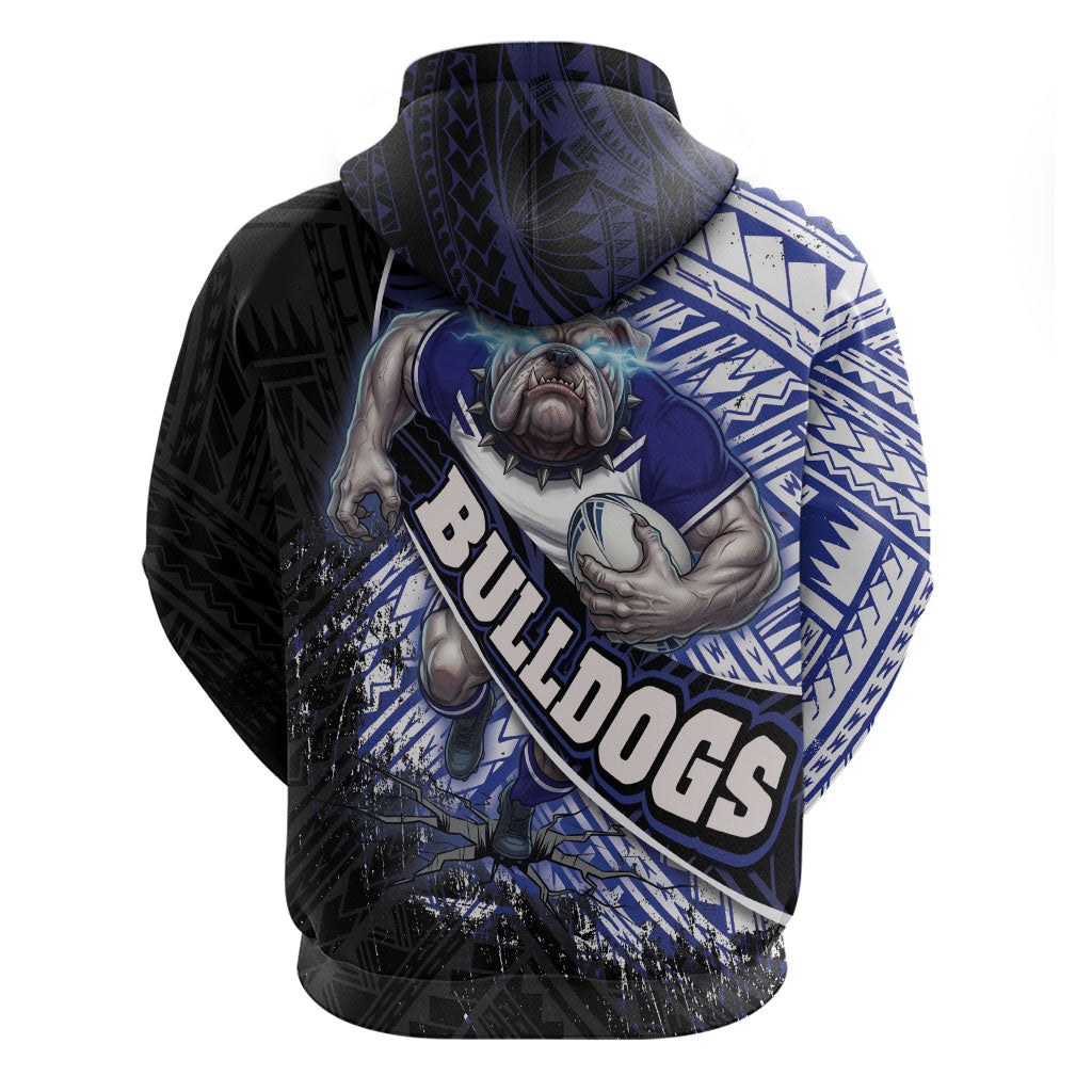 Bulldogs Rugby Hoodie Tribal Polynesian Power Art - Lightning Mascot