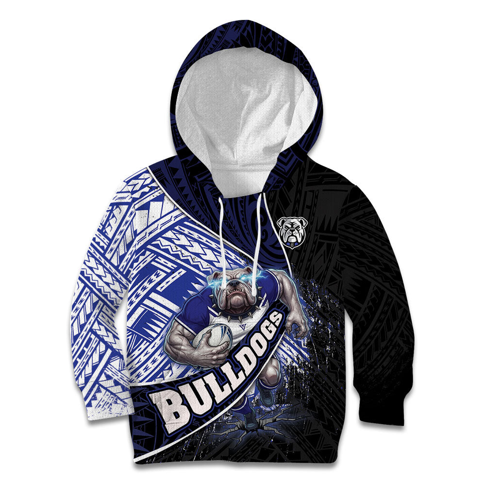 Bulldogs Rugby Kid Hoodie Tribal Polynesian Power Art - Lightning Mascot