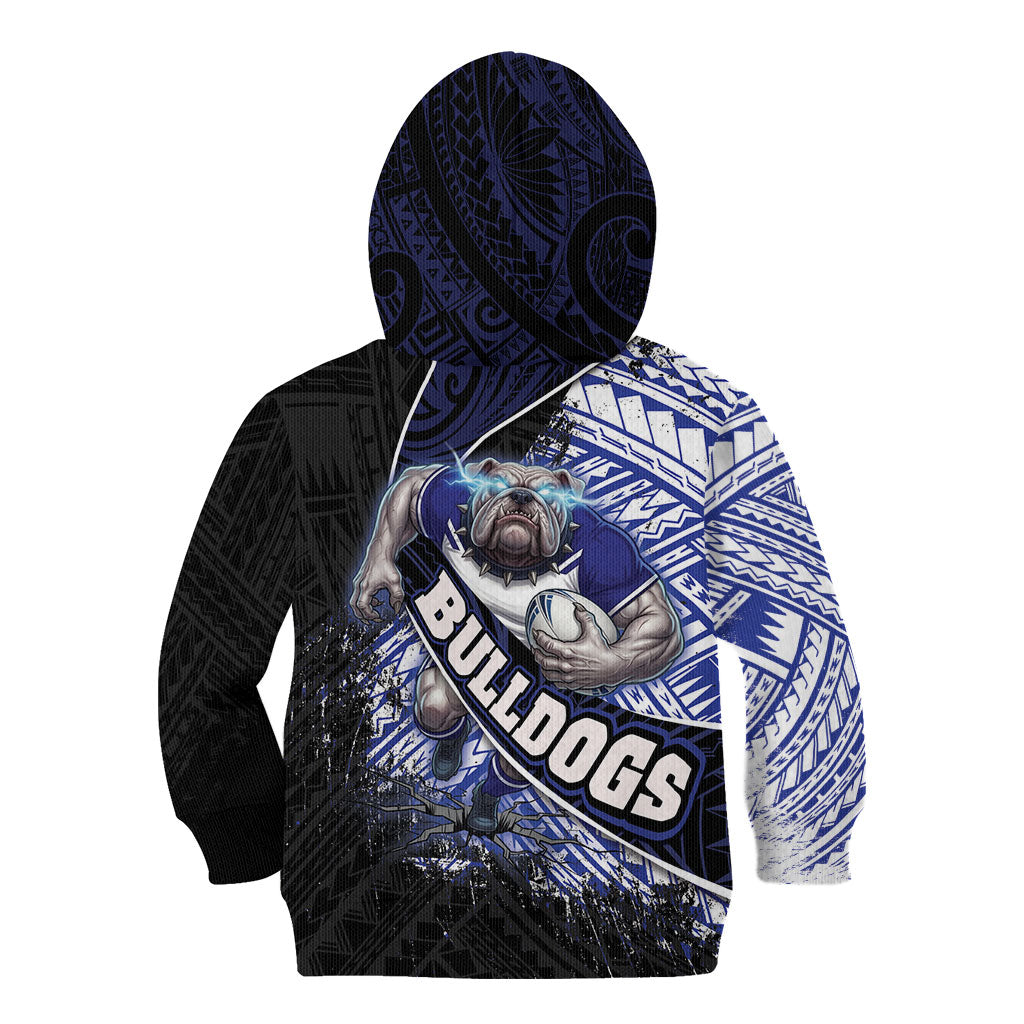 Bulldogs Rugby Kid Hoodie Tribal Polynesian Power Art - Lightning Mascot