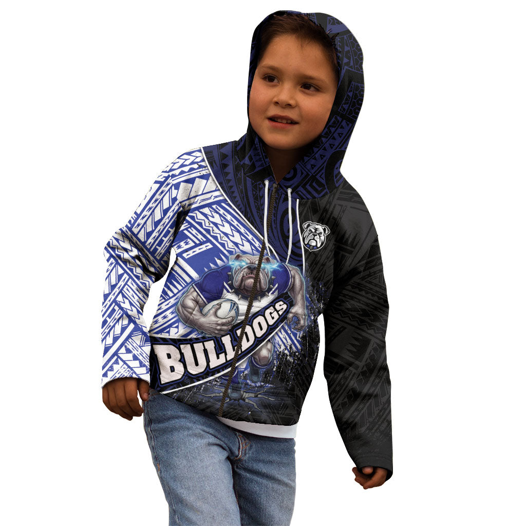 Bulldogs Rugby Kid Hoodie Tribal Polynesian Power Art - Lightning Mascot