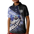 Bulldogs Rugby Kid Polo Shirt Tribal Polynesian Power Art - Lightning Mascot
