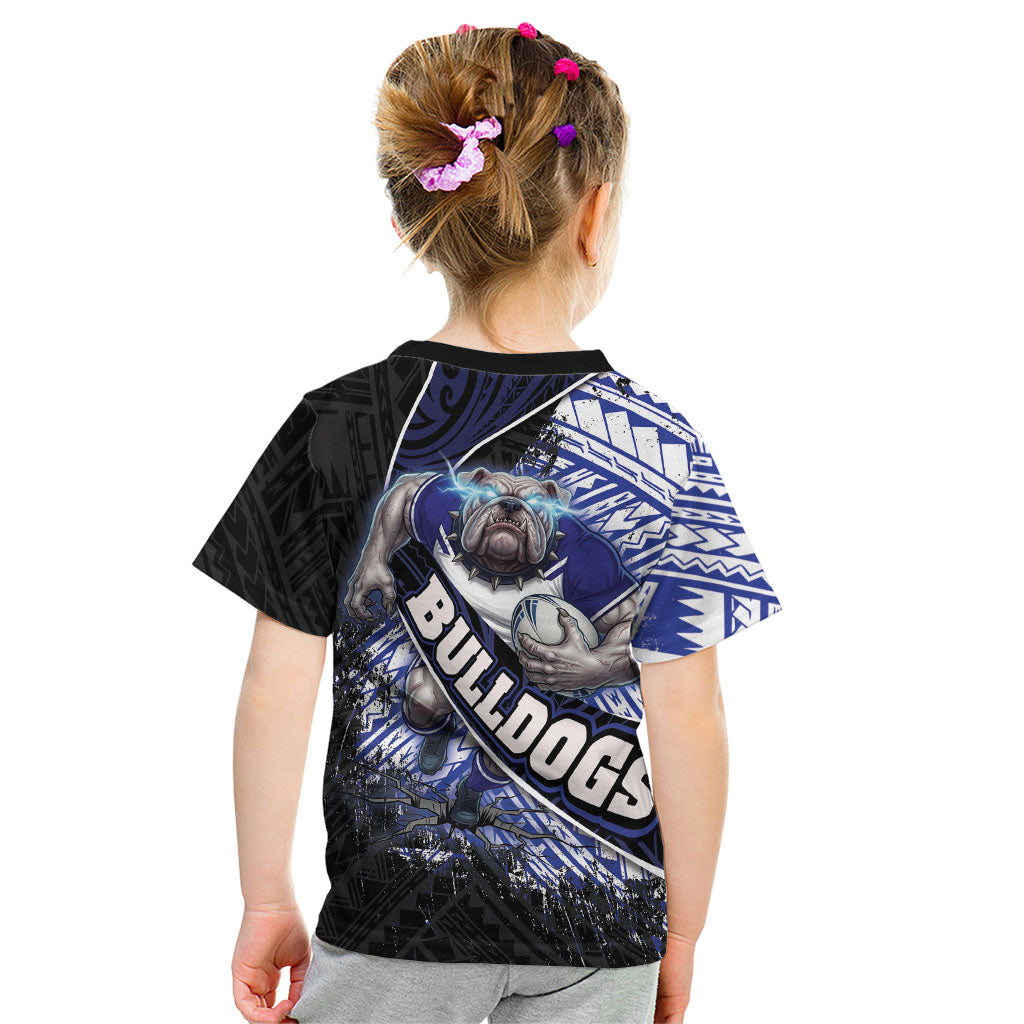 Bulldogs Rugby Kid T Shirt Tribal Polynesian Power Art - Lightning Mascot