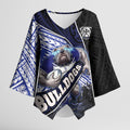 Bulldogs Rugby Kimono Sleeve Blouse Tribal Polynesian Power Art - Lightning Mascot