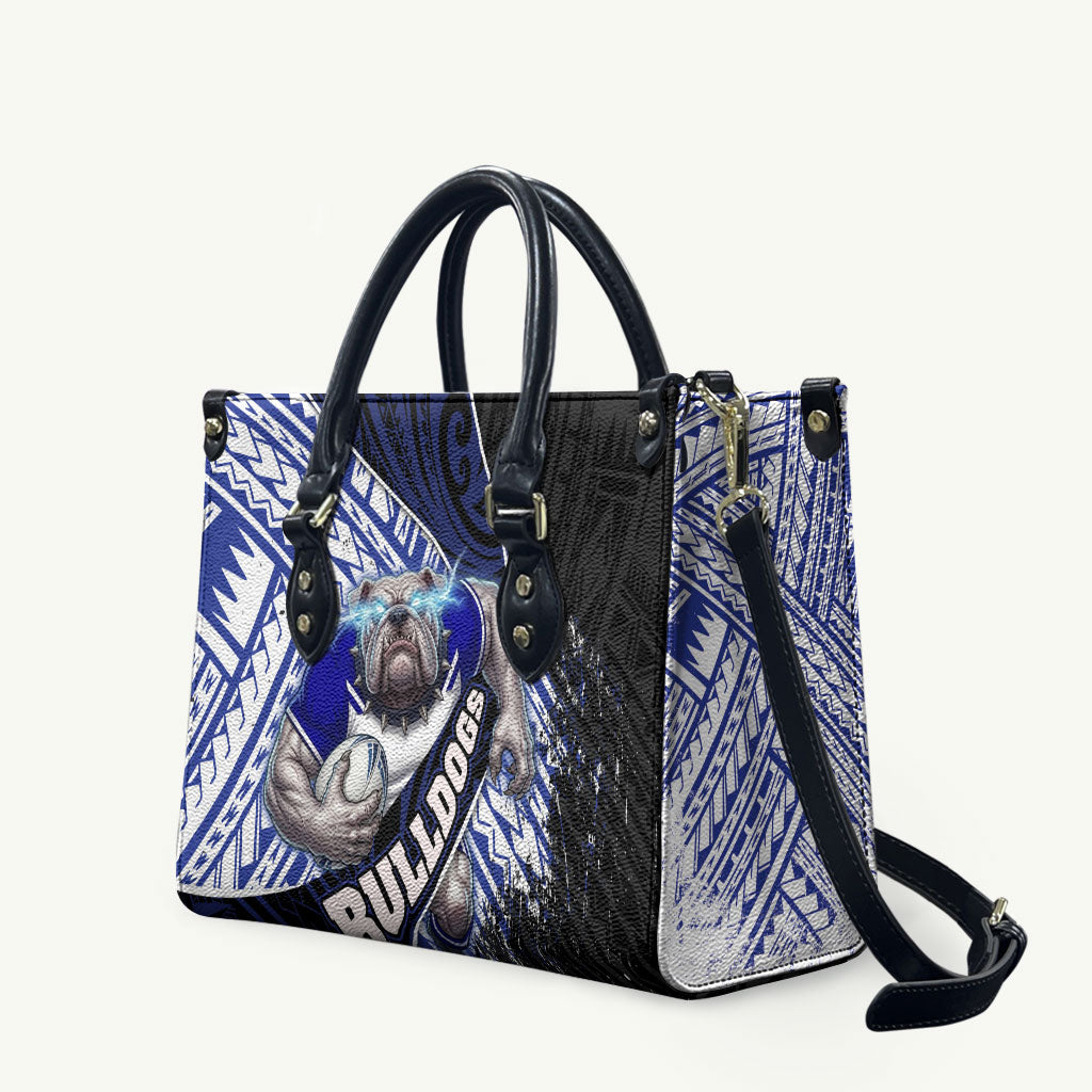 Bulldogs Rugby Leather Bag Tribal Polynesian Power Art - Lightning Mascot