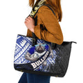 Bulldogs Rugby Leather Tote Bag Tribal Polynesian Power Art - Lightning Mascot