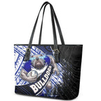 Bulldogs Rugby Leather Tote Bag Tribal Polynesian Power Art - Lightning Mascot