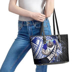 Bulldogs Rugby Leather Tote Bag Tribal Polynesian Power Art - Lightning Mascot