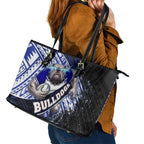 Bulldogs Rugby Leather Tote Bag Tribal Polynesian Power Art - Lightning Mascot