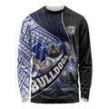 Bulldogs Rugby Long Sleeve Shirt Tribal Polynesian Power Art - Lightning Mascot