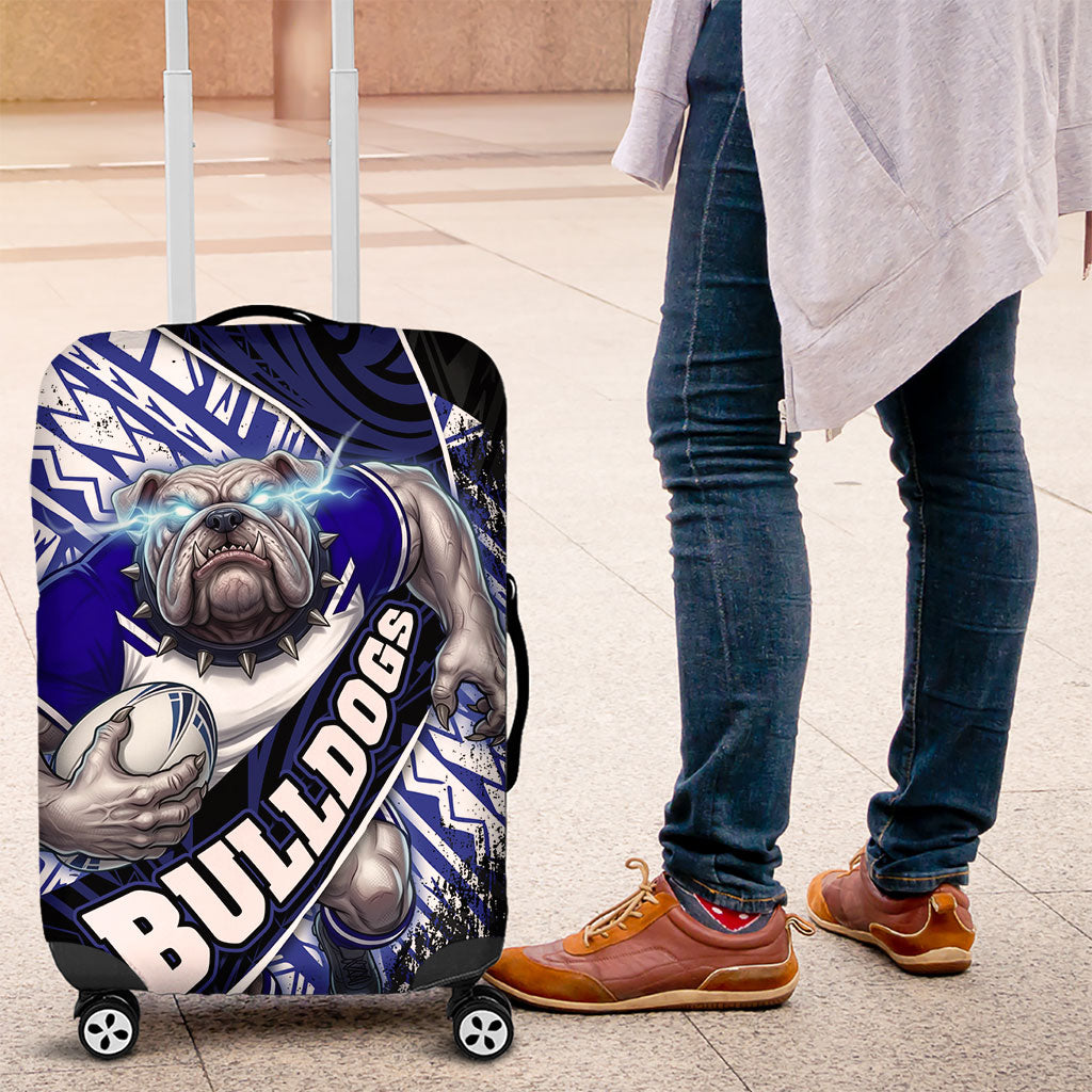 Bulldogs Rugby Luggage Cover Tribal Polynesian Power Art - Lightning Mascot