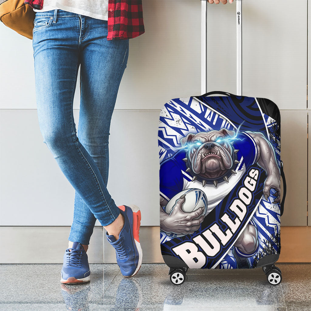 Bulldogs Rugby Luggage Cover Tribal Polynesian Power Art - Lightning Mascot
