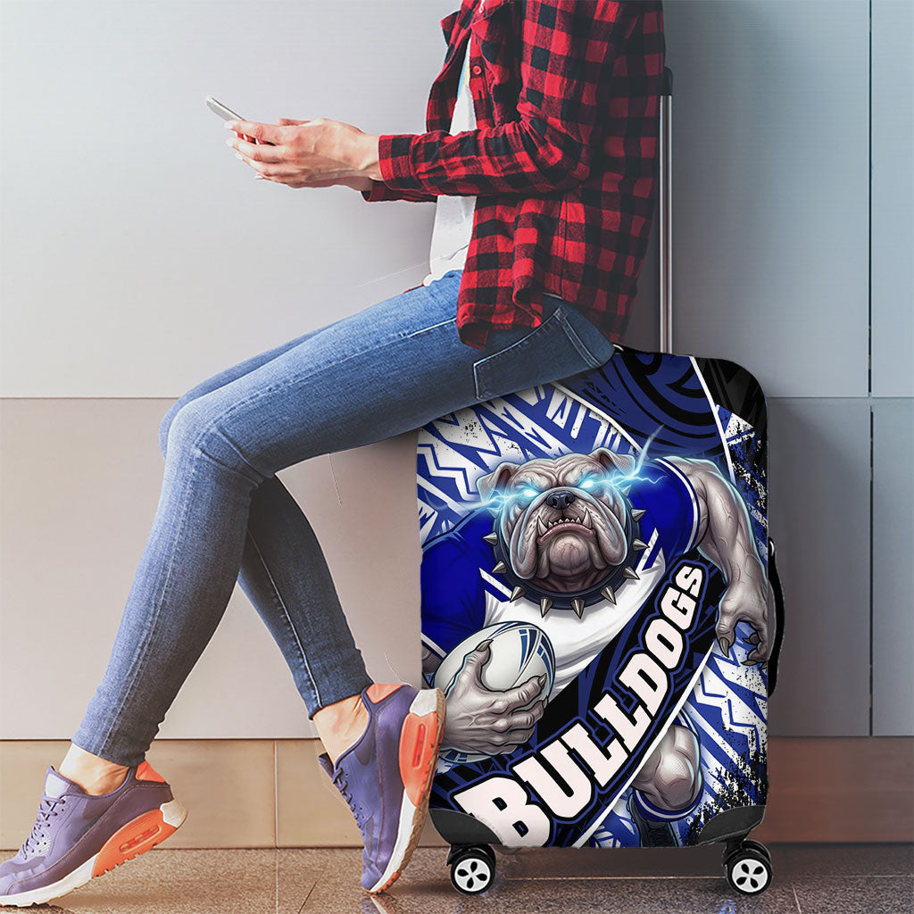 Bulldogs Rugby Luggage Cover Tribal Polynesian Power Art - Lightning Mascot