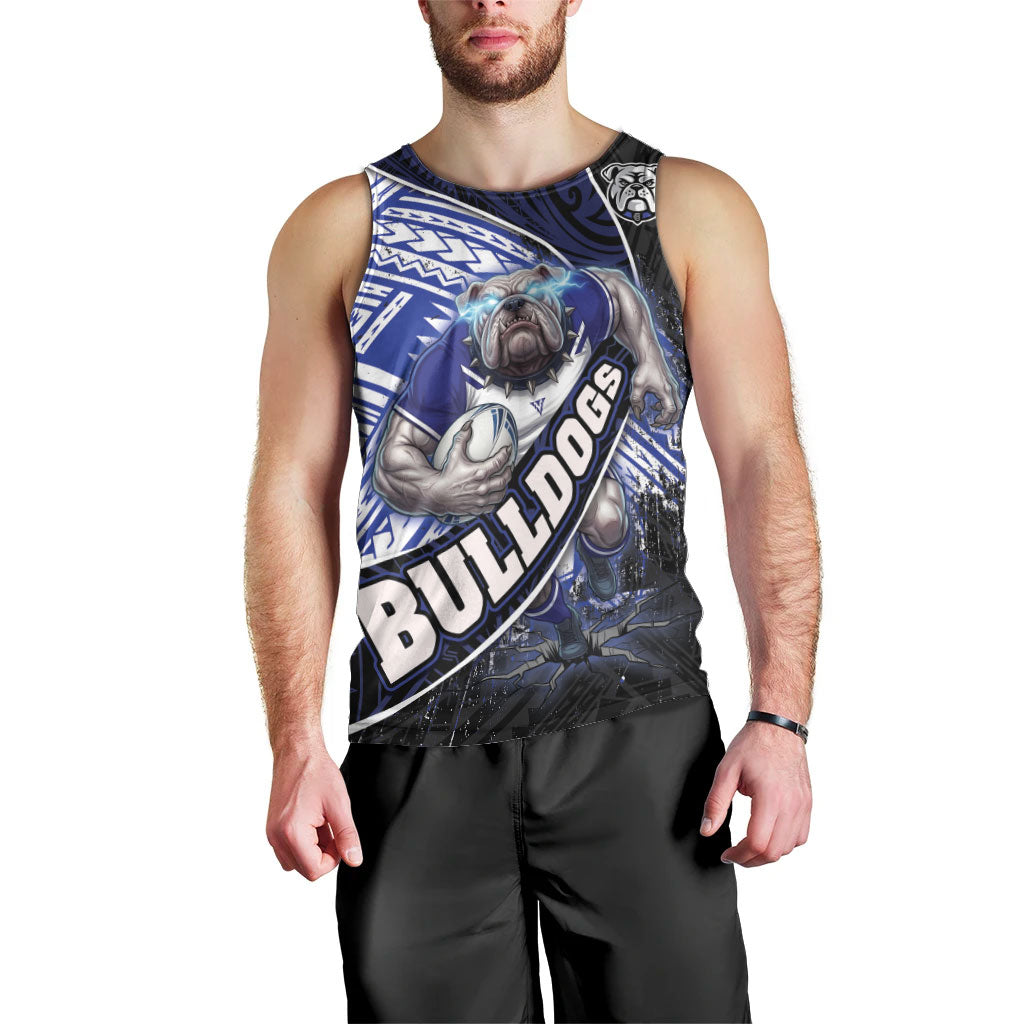 Bulldogs Rugby Men Tank Top Tribal Polynesian Power Art - Lightning Mascot