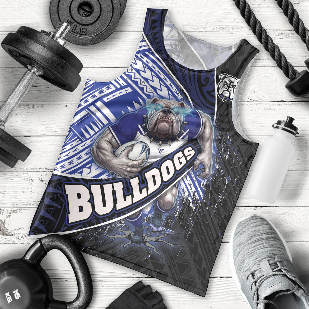 Bulldogs Rugby Men Tank Top Tribal Polynesian Power Art - Lightning Mascot