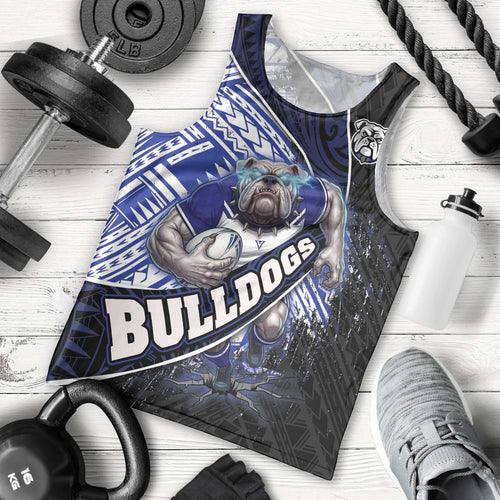 Bulldogs Rugby Men Tank Top Tribal Polynesian Power Art - Lightning Mascot