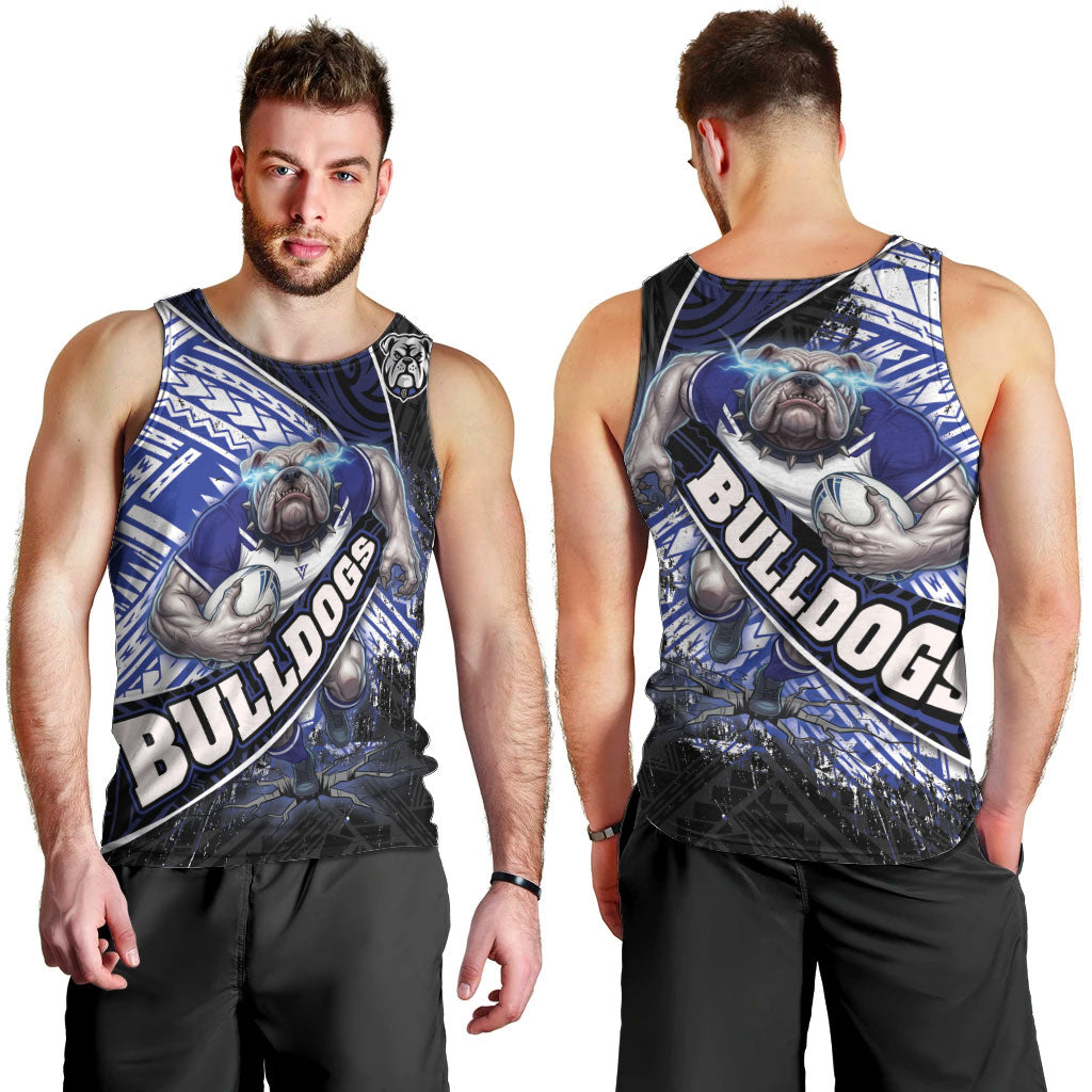 Bulldogs Rugby Men Tank Top Tribal Polynesian Power Art - Lightning Mascot